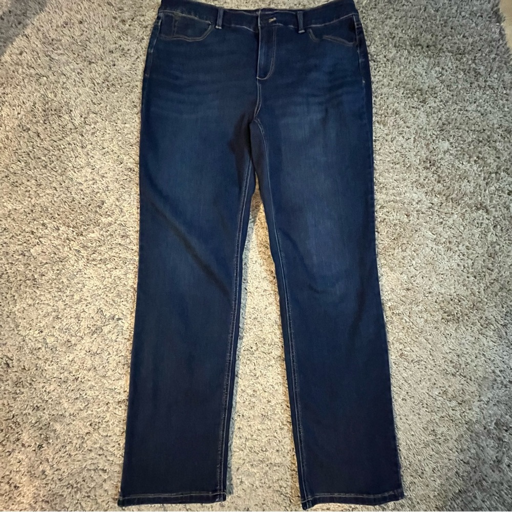 Talbots Women's Straight Leg Jeans in Dark Blue Wash